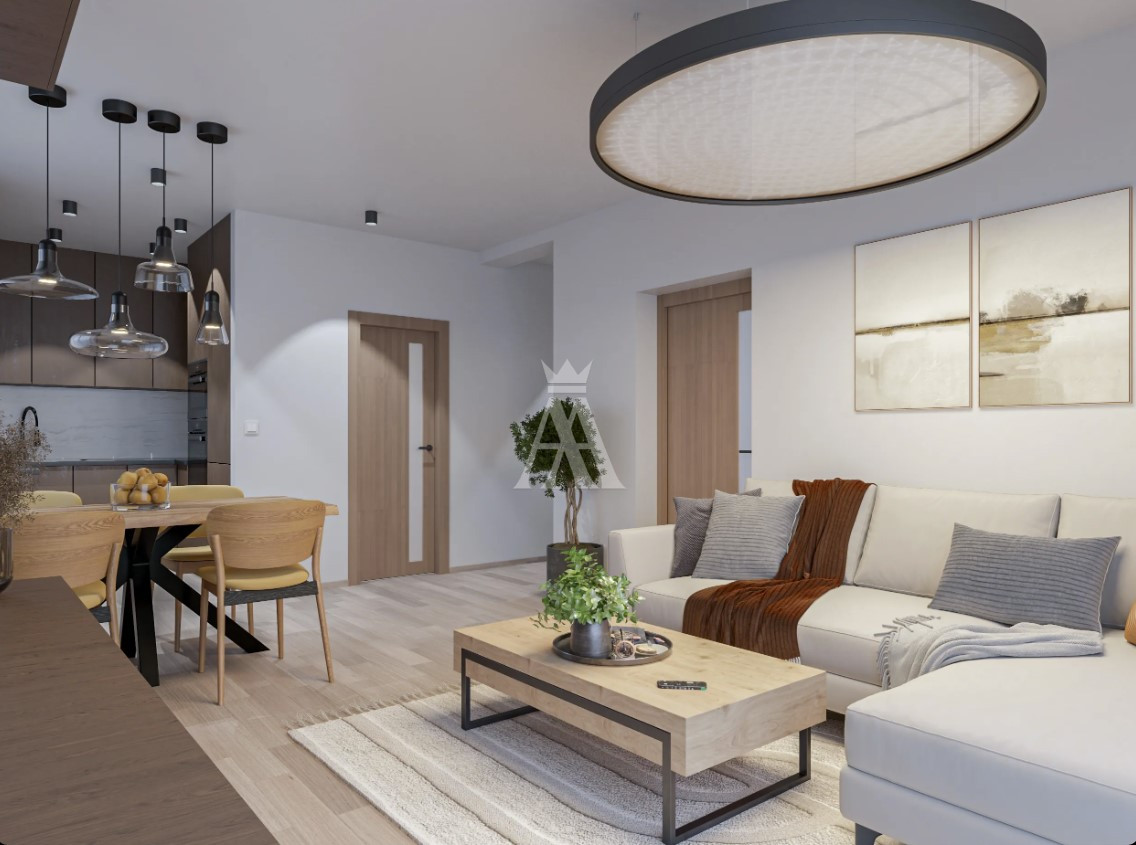 rozloha bytu 48,8 m2, sklad 3,8 m2, terasa 7,4 m2, parkovacie státie v cene