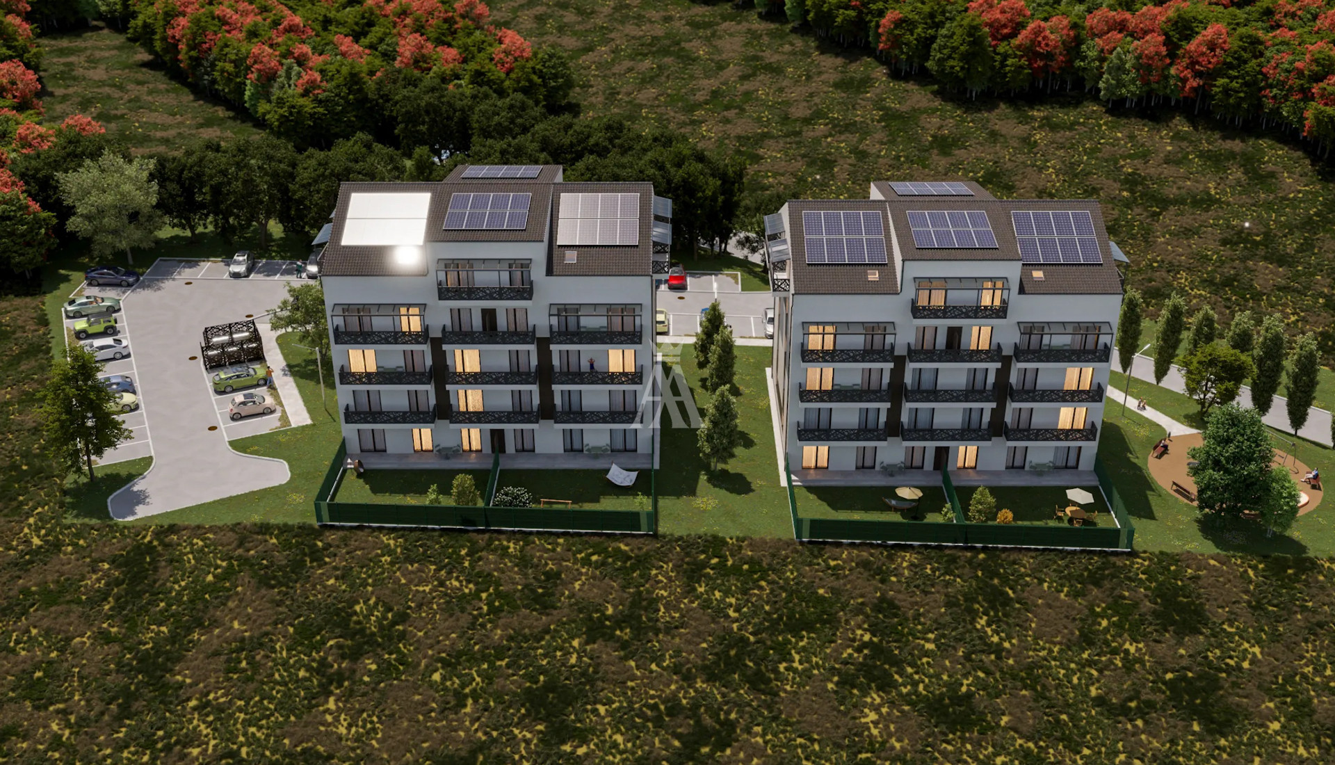 rozloha bytu 48,8 m2, sklad 5,1 m2, balkón 8,1 m2, parkovacie státie v cene