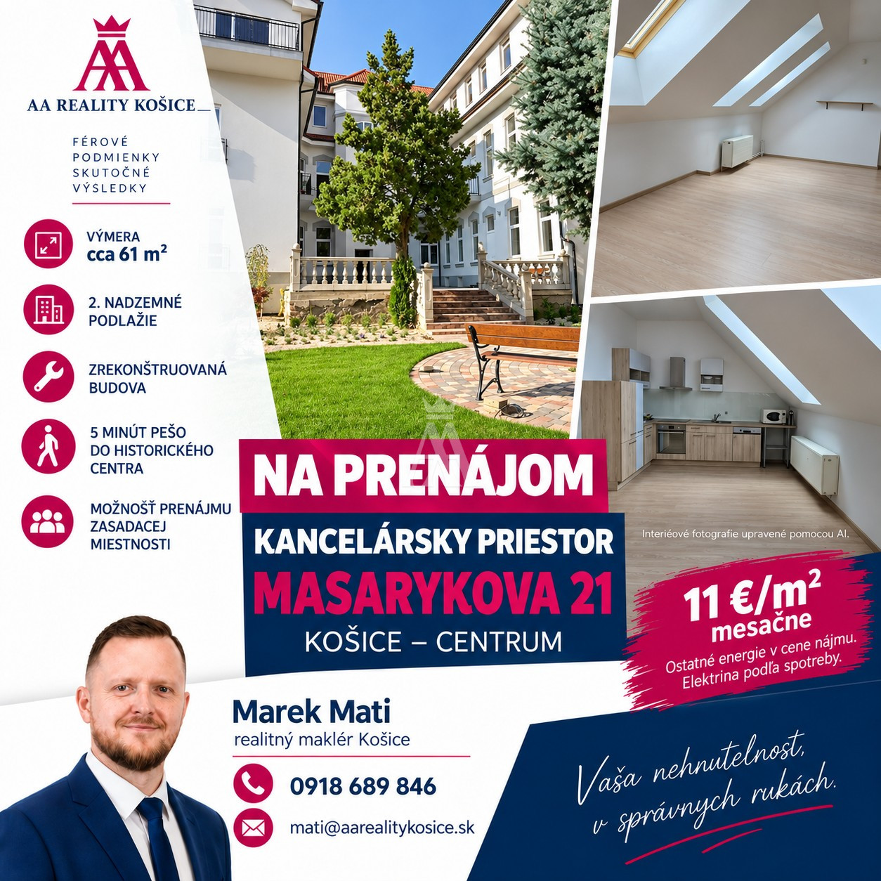 KANCELÁRSKE PRIESTORY, MASARYKOVA, KOŠICE STARÉ MESTO