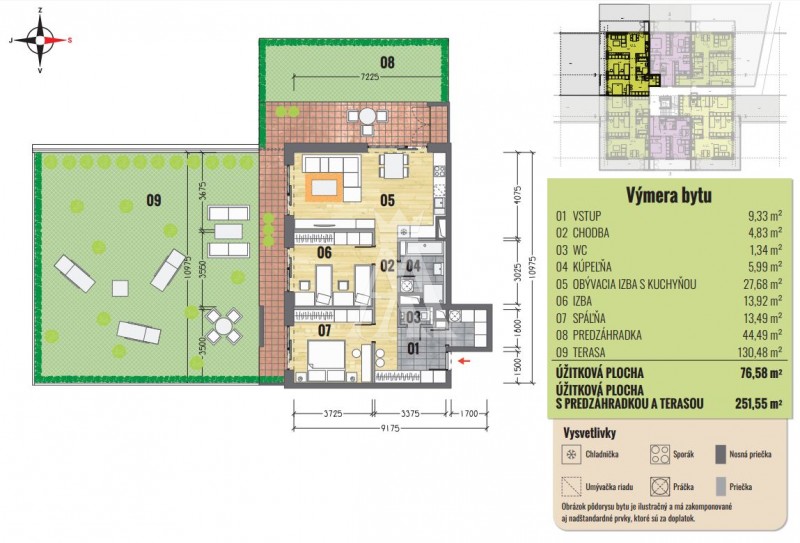 Holobyt na 1.poschodí, výmera 251,55m2