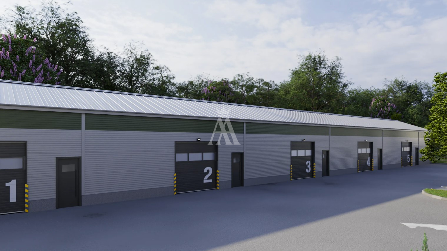 Je skladová hala rozdelená na 6 sekcií. Rozloha sekcie je 90m² (5m x 18m)
